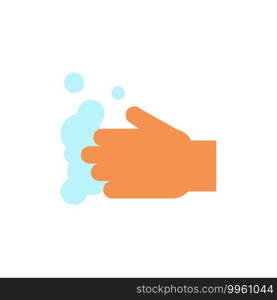 Cleaning, Hand, Soap, Wash  Flat Color Icon. Vector icon banner Template