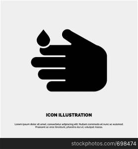 Cleaning, Hand, Soap, Wash solid Glyph Icon vector