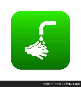 Cleaning hands icon digital green for any design isolated on white vector illustration. Cleaning hands icon digital green