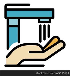 Cleaning hands icon. Outline cleaning hands vector icon color flat isolated. Cleaning hands icon color outline vector