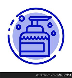 Cleaning, House, Keeping, Product, Spray Blue Dotted Line Line Icon