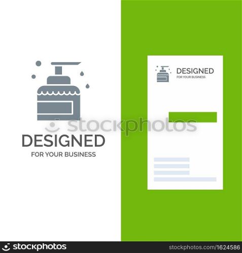 Cleaning, House, Keeping, Product, Spray Grey Logo Design and Business Card Template