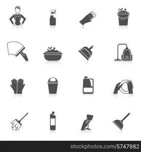 Cleaning housekeeper dishwashing icon set with glass and plates washing isolated vector illustration