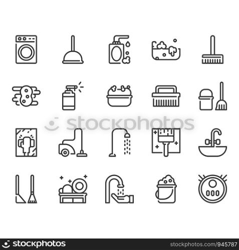 Cleaning icon set.Vector illustration