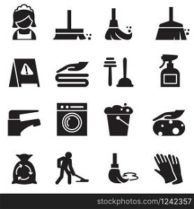 Cleaning icons set