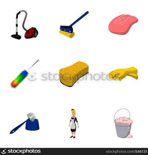 Cleaning icons set. Cartoon illustration of 9 cleaning vector icons for web. Cleaning icons set, cartoon style