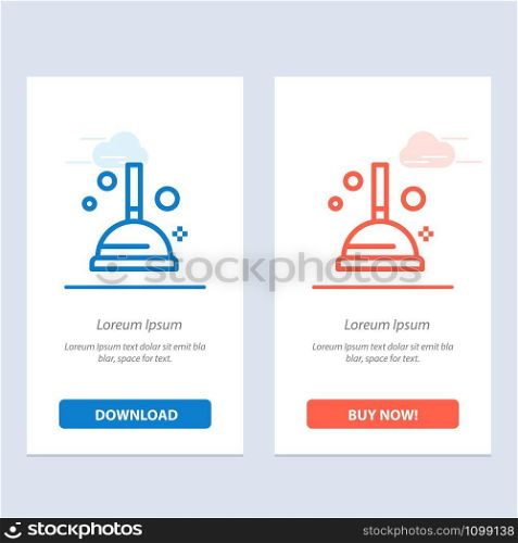 Cleaning, Improvement, Plunger Blue and Red Download and Buy Now web Widget Card Template