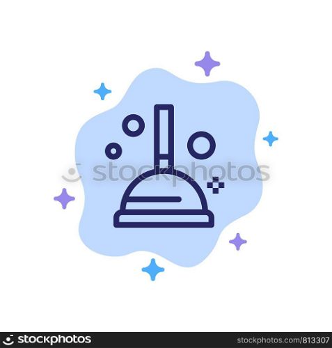 Cleaning, Improvement, Plunger Blue Icon on Abstract Cloud Background