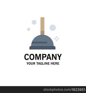 Cleaning, Improvement, Plunger Business Logo Template. Flat Color