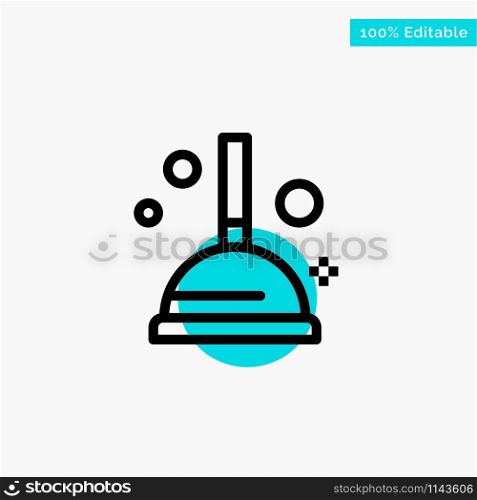 Cleaning, Improvement, Plunger turquoise highlight circle point Vector icon