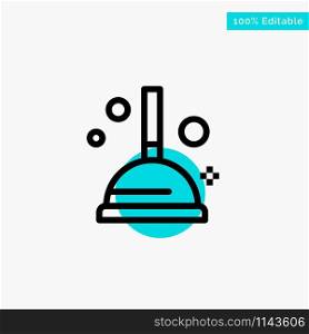 Cleaning, Improvement, Plunger turquoise highlight circle point Vector icon