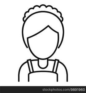 Cleaning maid woman icon. Outline cleaning maid woman vector icon for web design isolated on white background. Cleaning maid woman icon, outline style