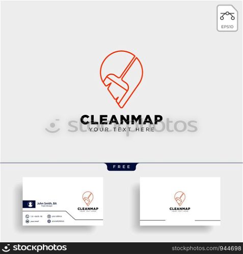 cleaning map location navigator logo template vector illustration icon element isolated - vector. cleaning map location navigator logo template vector illustration