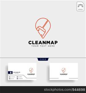 cleaning map location navigator logo template vector illustration icon element isolated - vector. cleaning map location navigator logo template vector illustration