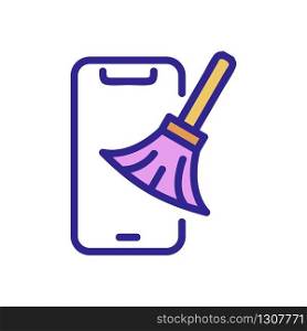 cleaning out your phone icon vector. cleaning out your phone sign. color isolated symbol illustration. cleaning out your phone icon vector outline illustration