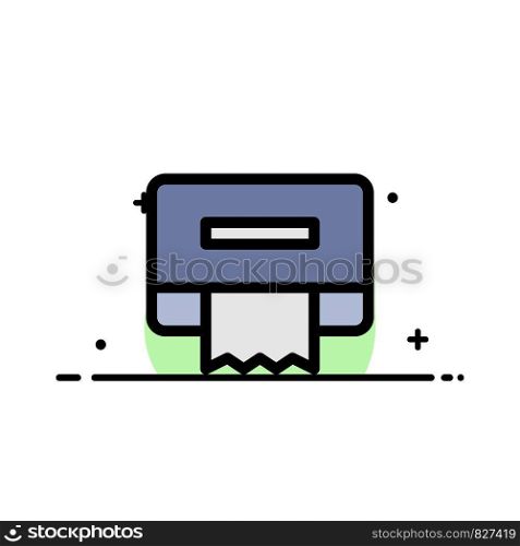Cleaning, Paper, Tissue Business Flat Line Filled Icon Vector Banner Template