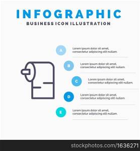 Cleaning, Paper, Tissue Line icon with 5 steps presentation infographics Background