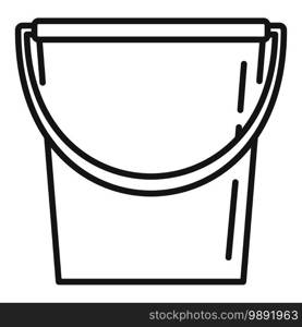 Cleaning plastic bucket icon. Outline cleaning plastic bucket vector icon for web design isolated on white background. Cleaning plastic bucket icon, outline style