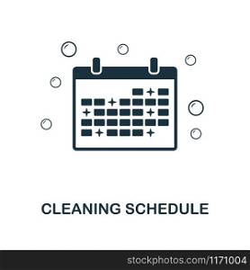 Cleaning Schedule creative icon. Simple element illustration. Cleaning Schedule concept symbol design from cleaning collection. Can be used for mobile and web design, apps, software, print.. Cleaning Schedule icon. Line style icon design from cleaning icon collection. UI. Illustration of cleaning schedule icon. Ready to use in web design, apps, software, print.