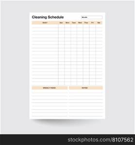 Cleaning schedule Royalty Free Vector Image