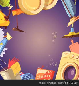 Cleaning Service Background . Cleaning service cartoon background with gloves soap and sponge vector illustration