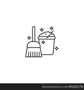 Cleaning service creative icon line from Vector Image