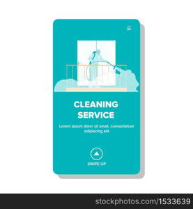 Cleaning Service For Disinfect Apartment Vector. Cleaning Service Man In Protective Suit Disinfecting House Balcony. Guy In Uniform Make Antibacterial Disinfection. Web Flat Cartoon Illustration. Cleaning Service For Disinfect Apartment Vector