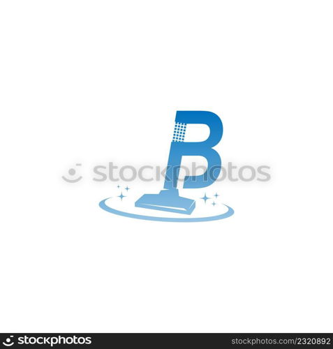 Cleaning service logo illustration with letter B icon template vector