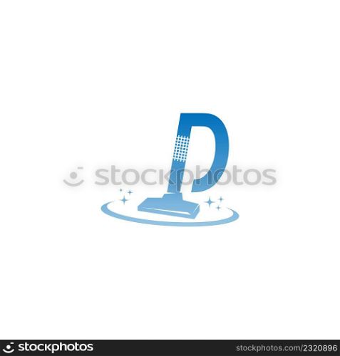 Cleaning service logo illustration with letter D icon template vector