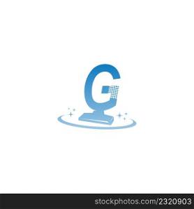 Cleaning service logo illustration with letter G icon template vector