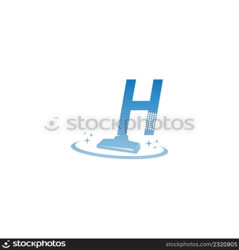 Cleaning service logo illustration with letter H icon template vector