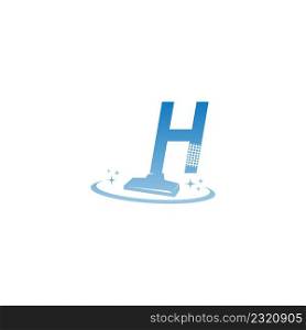 Cleaning service logo illustration with letter H icon template vector