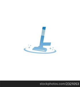 Cleaning service logo illustration with letter L icon template vector