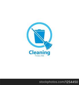 Cleaning service logo vector icon template design