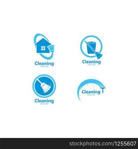 Cleaning service logo vector icon template design