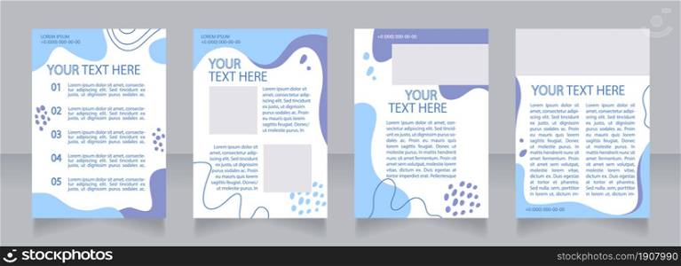 Cleaning service promotion blank brochure layout design. Vertical poster template set with empty copy space for text. Premade corporate reports collection. Editable flyer paper pages. Cleaning service promotion blank brochure layout design