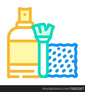 cleaning small kit color icon vector. cleaning small kit sign. isolated symbol illustration. cleaning small kit color icon vector illustration