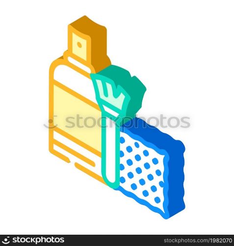 cleaning small kit isometric icon vector. cleaning small kit sign. isolated symbol illustration. cleaning small kit isometric icon vector illustration