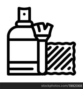 cleaning small kit line icon vector. cleaning small kit sign. isolated contour symbol black illustration. cleaning small kit line icon vector illustration