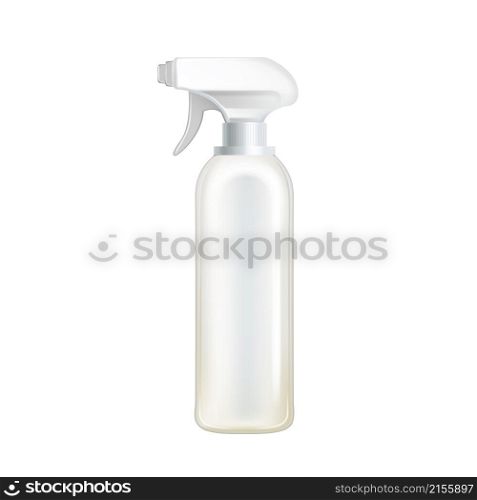 cleaning spray bottle. household cleaner. disinfect product. plastic detergent. hand liquid. surface sanitize. chemical container 3d realistic vector illustration. cleaning spray bottle vector