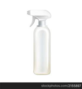 cleaning spray bottle. household cleaner. disinfect product. plastic detergent. hand liquid. surface sanitize. chemical container 3d realistic vector illustration. cleaning spray bottle vector