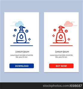 Cleaning, Spray, Clean Blue and Red Download and Buy Now web Widget Card Template