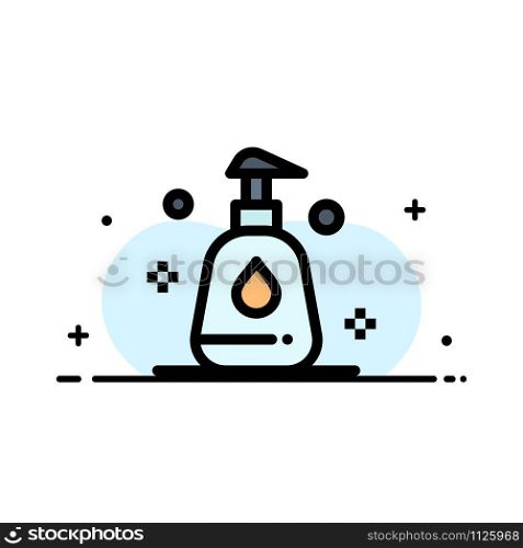 Cleaning, Spray, Clean Business Flat Line Filled Icon Vector Banner Template
