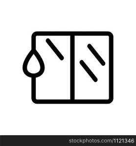 cleaning the windows of the vector icon. A thin line sign. Isolated contour symbol illustration. cleaning the windows of the vector icon. Isolated contour symbol illustration