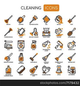 Cleaning , Thin Line and Pixel Perfect Icons