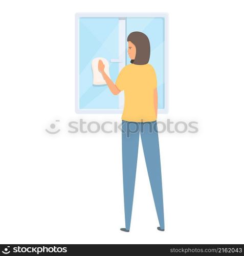 Cleaning window icon cartoon vector. House service. Person cleaner. Cleaning window icon cartoon vector. House service