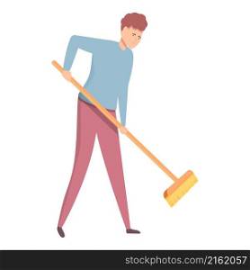 Cleaning with mop icon cartoon vector. Cleaner company. House service. Cleaning with mop icon cartoon vector. Cleaner company