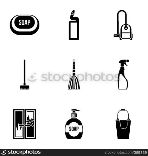 Cleansing icons set. Simple illustration of 9 cleansing vector icons for web. Cleansing icons set, simple style