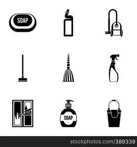 Cleansing icons set. Simple illustration of 9 cleansing vector icons for web. Cleansing icons set, simple style