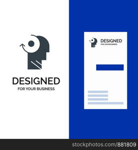 Clear, Mind, Your, Head Grey Logo Design and Business Card Template